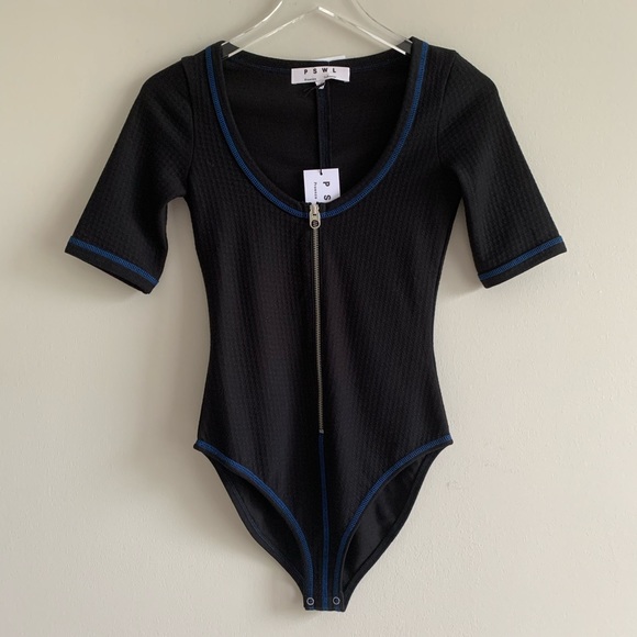 Proenza Schouler Scoop neck stretch jersey quilt soft bodysuit top black - Picture 6 of 15